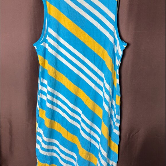 Lands'‎ End Women's 2X, L LONG Sleeveless Swim Cover-up Dress Cotton Jersey Tur - Picture 8 of 10